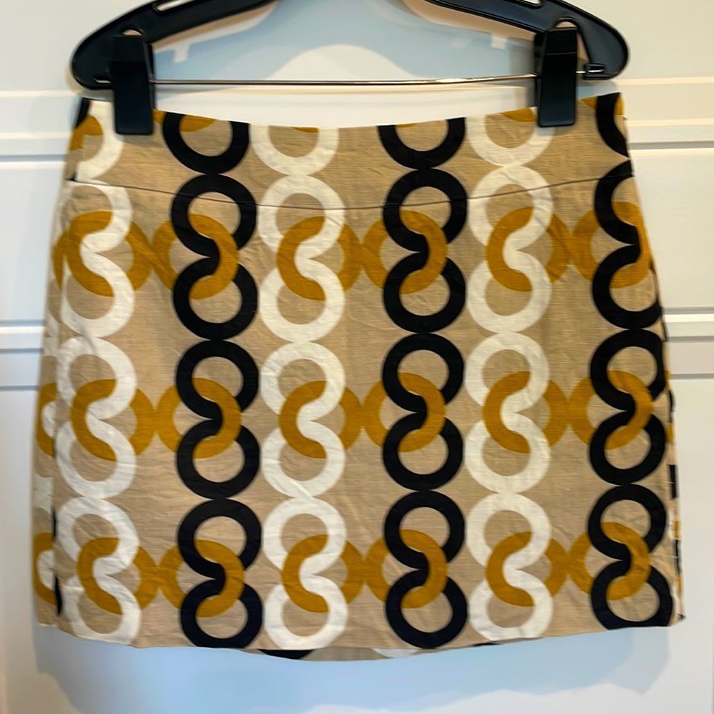Classic J. Crew Linen Print Miniskirt